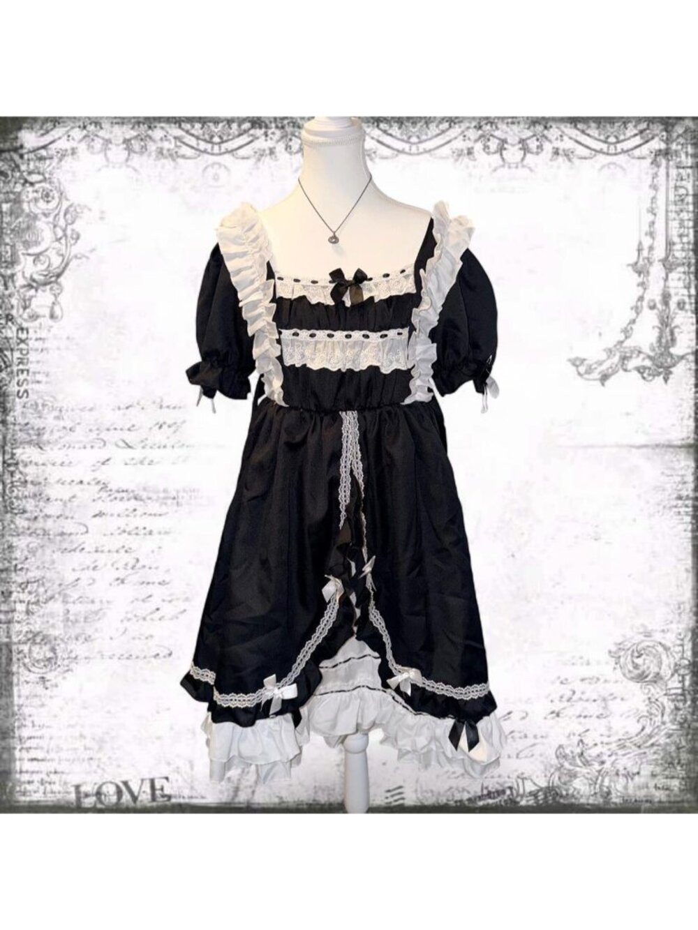 Lolita Babydoll Ruffle Lace Ribbon Bow Kawaii Harajuku Princess Mini Dress